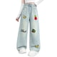 thumbnail image 2 of Cowsor Girls Baggy Jeans Distressed Denim Pants Elastic Waist Wide Leg Jeans for Girls Kids Loose, 2 of 7