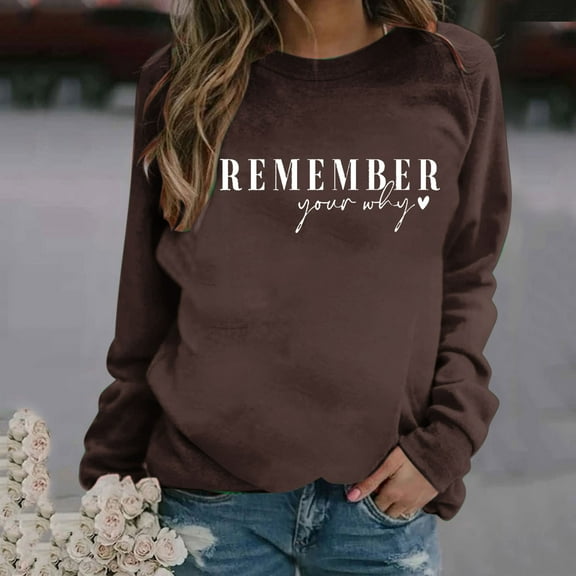 CaiJunJia Sweatshirts , Women's Fall Soft Crew neck Sweatshirts Trendy Letter Graphic Lightweight Pullover Top Long Sleeve Winter Sweat Shirts