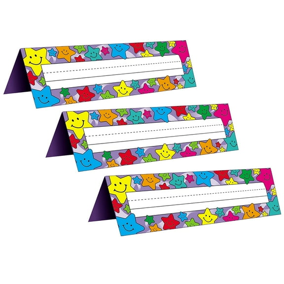 Teacher Created Resources TCR1941-3 Happy Stars Tented Name Plates - Pack of 3