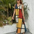 thumbnail image 6 of Mondrian Inspired（17） Sleeveless Dress Dresses Women Summer Evening Dresses Ladies Bohemia Long Dresses, 6 of 9