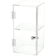 Plymor Clear Acrylic Square Locking Display Case, 1 Shelf, 12" H x 6" W x 6" D