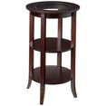 thumbnail image 1 of Frenchi Furniture Wood Round Side /Accent Table Inset Glass Two Shelves, 1 of 4