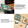 thumbnail image 4 of Owls and Plant 5 Pcs Kitchen Set Heat Resistant Oven Mitts and Non-Slip Pot Holders with Adjustable Cooking Apron, 4 of 6