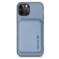 thumbnail image 3 of Feishell for iPhone 13 Pro Carbon Fibre Texture PU Leather Phone Case with Removable Card Pocket,Compatible with MagSafe Charging,Shockproof Luxury Magnetic Anti-Scratch Slim Phone Case,Blue, 3 of 7
