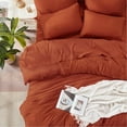 thumbnail image 3 of King Size Comforter Set with Sheets Burnt Orange - 7 Pieces Bed in a Bag Boho Soft Lightweight Bedding Sets, Terracotta Rust Tassel Bed Set with Comforter, Sheets, Pillowcases & Shams, 3 of 8