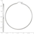 thumbnail image 4 of 925 Sterling Silver Women's Anti-Tarnish Coating Classic Tube 2mm Round Hoop Earrings | 65mm, 4 of 4