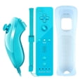thumbnail image 1 of Motion Plus Remote Controller For Nintendo Wii, 2 In 1 Wireless Motion Plus Remote Control And Nunchuck Controller For Nintendo Wii And Wii U With Silicone Cover (Blue), 1 of 7
