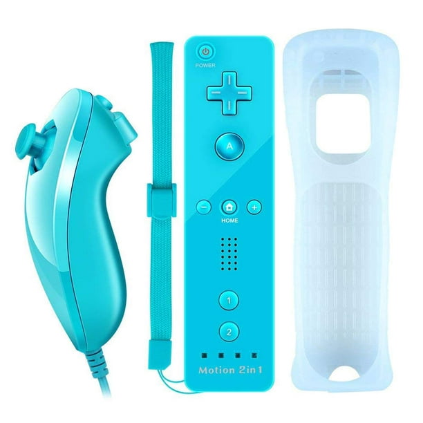 Motion Plus Télécommande pour Nintendo Wii, 2 en 1 Mouvement Sans Fil Plus Télécommande et Contrôleur Nunchuck pour Nintendo Wii et Wii U avec Couvercle en Silicone