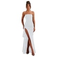 thumbnail image 1 of Vestido de fiesta GDJDIFK sin tirantes, chifón, sirena, blanco, 1 of 7