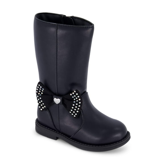 Jessica Simpson Toddler Girls Evie Bow Black Tall Boot