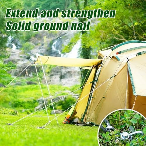 15 Pack Screw in Tent Stakes Heavy Duty,8 ’’ Ground Anchors Screw in,Metal Stakes with Hex Head Driver and Sturdy Storage Bag. (15)
