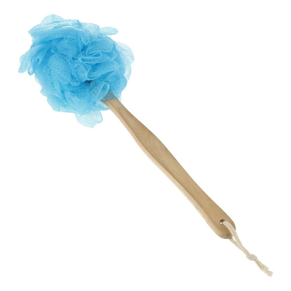 Unique Bargains 1 Pc Long Handle Bath Brush Back Scrubber for Bathroom 14.96" Length Blue