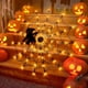 thumbnail image 3 of BR Luz de telaraña de Halloween: 60 luces LED naranjas, 1 m de diámetro, control remoto, perfecta para fiestas, patios, bares y casas encantadas, 3 of 5