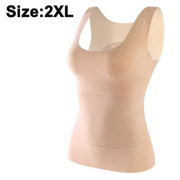 Slimming Tank Tops For Women Built In Bra Seamless Compression Cami Tops  with Adjustable Straps Yoga Workout Vest