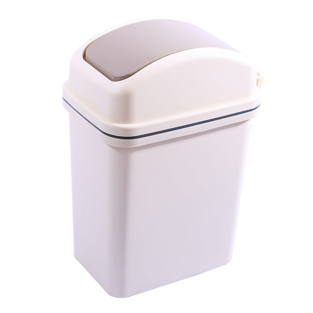6L Plastic Swivelling Cover Trash Can Kitchen Living Room Flip Top