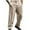 Khaki, variant on Men Solid Pants Slant Insertion Pocket Button Zipper Business Affairs Western-Style Trousers Black