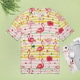 thumbnail image 4 of Flamingo Pattern T Shirts Basic T-Shirt Short Sleeve Ladies Tee Shirt Summer Graphic Clothing, 4 of 6