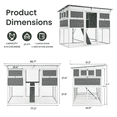 YODOLLA 82 Inch Chicken Coop, Weatherproof Wooden Hen House for 6-8 ...