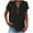 Black, variant on Timegard Tops for Women V Neck Button Short Sleeve Lightweight Loose Blouse Summer Casual Tee