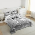 thumbnail image 3 of Feelyou Dreamy Grey Bow-tie Full Size Comforter Sets, Cartoon Princess Bowknot Bedding Comforter Set, Bling Stars Sequin Print Reversible Bedding Sets, Ultra Soft Bedroom Decor, 3 Pieces, 3 of 8