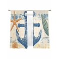 thumbnail image 6 of Coastal Nautical Sheer Curtains for Living Room Bedroom Summer Vintage Anchor Starfish Sheer Curtains 72 Inch Long 2 Panels Set Light Filtering Curtain Window Treatments Drapes for Dining Room, 6 of 6