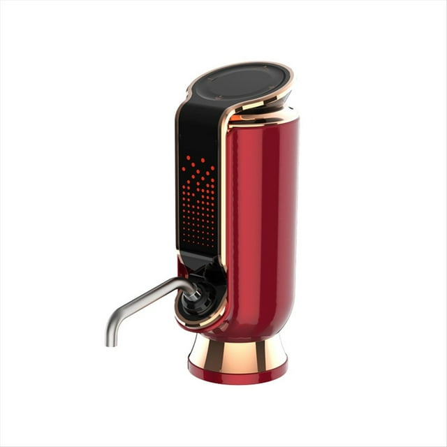 Aireador de Vino Eléctrico , Decantador, Dispensador y Bomba de Vacío - Pantalla Táctil LED, Monitor de Temperatura, Regalo Ideal (Rojo)