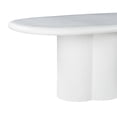thumbnail image 3 of Elika White Faux Plaster Oval Dining Table, 3 of 7