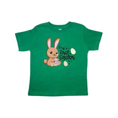 

Inktastic My 1st Easter with Brown Bunny and Easter Eggs Gift Toddler Boy or Toddler Girl T-Shirt