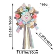 thumbnail image 3 of Corona de Conejito de Pascua de 23,6 Pulgadas, Colgador de Puerta de Pascua, Decoración de Pared para Puerta de Entrada, Corona, Arreglo de Escena, Accesorios de Decoración, 3 of 7