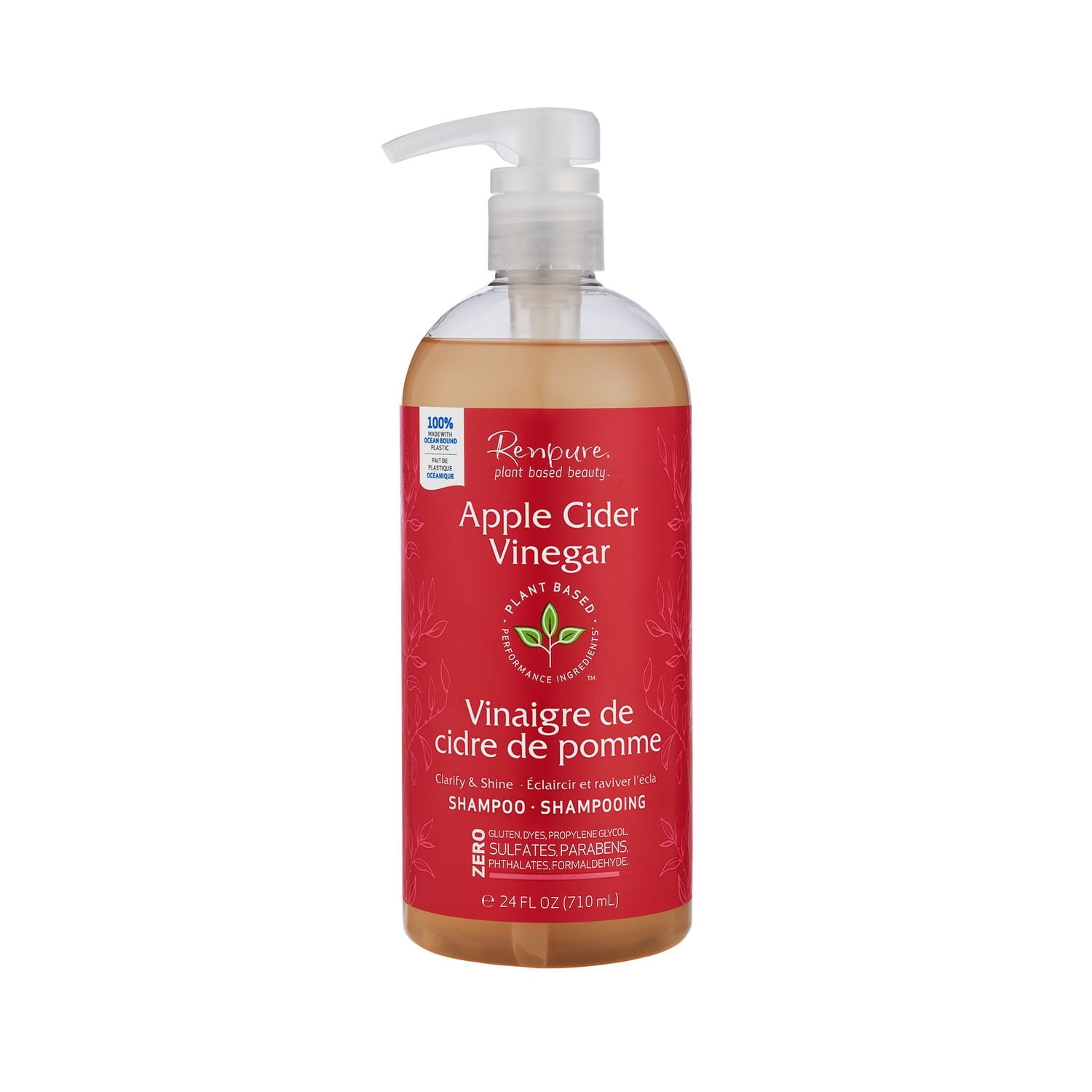 Renpure Plant Base Apple Cider Vinegar Shampoo, 710 mL