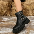 thumbnail image 5 of Bnwani Women Boots Fashion Toe Zipper Thick Casual Knight Boot Black Size 5.5, 5 of 9