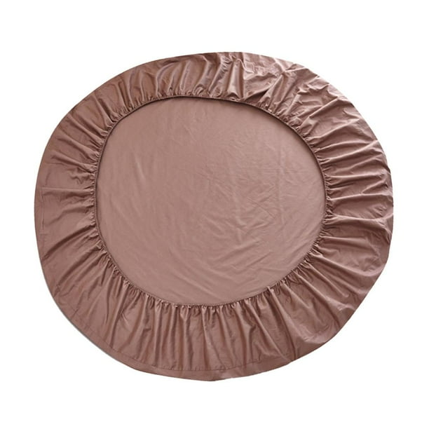 Sábana bajera ajustable redonda de algodón liso para hotel, 86" Café poco profundo
