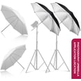 thumbnail image 3 of [4 Pack] Photography Umbrella Lighting Kit,43" & 33" Translucent White Soft Umbrella & Silver Reflector Umbrella KIt, 3 of 4