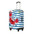 thumbnail image 2 of Balery Red Funny Crab On Blue Stripe Luggage Cover Protector, Scratch And Dirt Resistant, Fits 18-32 Inch Luggage(excluding luggage) - Small, 2 of 9