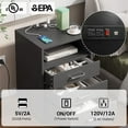 thumbnail image 2 of Black End Side Table with Charging Station &3 Drawers Nightstand with Open Storage for Bedroom Living Room, 2 of 10
