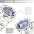 thumbnail image 5 of White Golden Snowflakes 40 Oz Tumbler with Handle Lid and Straw Stainless Steel Double Walled Vacuum Insulated Cup Merry Christmas Gifts Tumbler for Women Men Friends Outdoor Indoor, 5 of 6