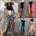 thumbnail image 3 of Cárdigan de rayón con hojas y parte inferior negra, chaqueta holgada para playa, protección solar, bikini, blusa, traje de baño para mujer, 3 of 6