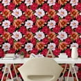 thumbnail image 2 of Ambesonne Floral Peel & Stick Wallpaper for Home, Hawaiian Pinkish Wildflowers, 13"x100", Hot Pink Salmon Green, 2 of 5
