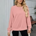 thumbnail image 6 of Womens Long Sleeve Pullover, Crewneck Sweatshirts for Women Fall Fashion Athletic Loose Fit Solid Color Sweaters S-2XL, 6 of 7