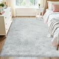 thumbnail image 4 of Goolela Rug 8x10 Large Area Rug Fluffy Faux Rabbit Fur Rug for Living Room Bedroom Fuzzy Furry Fur Rug Washable Rug Gray Rectangle, 4 of 10