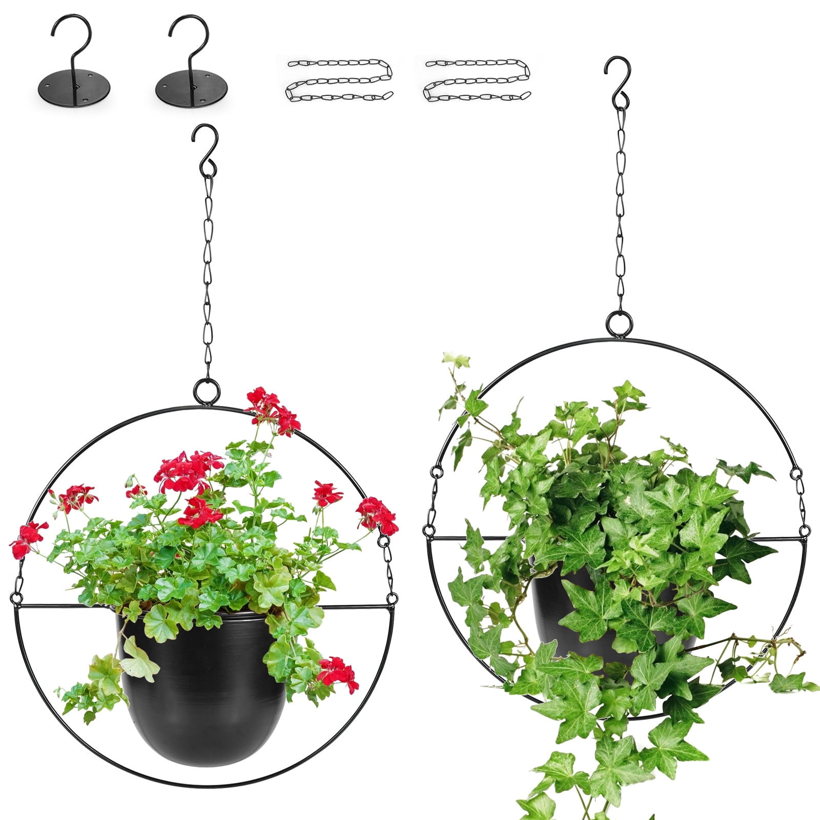 RIOGOO Metal Plant Hanger, Metal Wall and Ceiling Hanging Planters