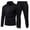 Black@GC@, variant on Mens Sweatsuit 2 Peice Set Casual Track Suit for Men Solid Color Long Sleeve Base Tops Pants Warm Fall Winter Athletic Jogging Outfits