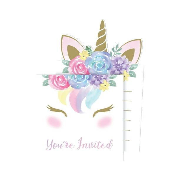 unicorn baby shower invitations, 24 count