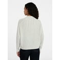 thumbnail image 4 of Time and Tru Women's Pointelle Mock Neck Sweater with Long Sleeves, Lightweight, Sizes, XS-XXXL, 4 of 6