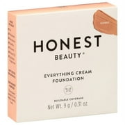 Honest Beauty Everything Cream Foundation, Honey | Demi-Matte, Lightweight, Medium-to-Full Coverage | Talc Free, Dermatologist Tested, Cruelty Free | 0.31 oz.