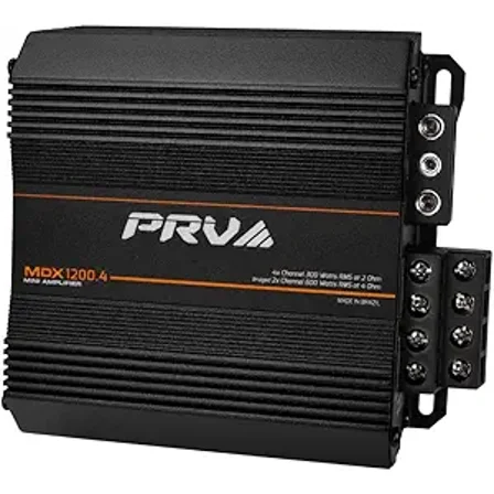 PRV Audio MDX1200.42OHM 4-Channel 1200W Mini Car Audio Amplifier 2 Ohm