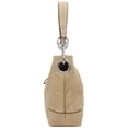thumbnail image 3 of Bandolera Hobo ALYSSA con herrajes Big Snap Hook, color topo, 3 of 7