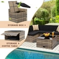 8 Pieces Outdoor Wicker Rattan Patio Furniture Sectional Set, Glass Top