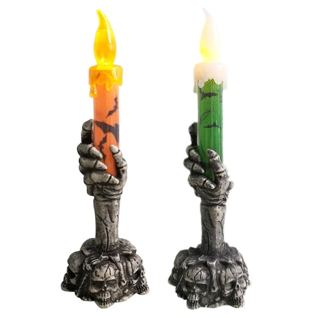 Vela de decoración de Halloween de plástico para decoración navideña (naranja) Likrtyny Iluminación del hogar multifuncional
