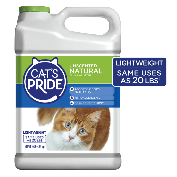 Cat's Pride Natural Unscented Lightweight Clumping Clay Cat Litter, 10
